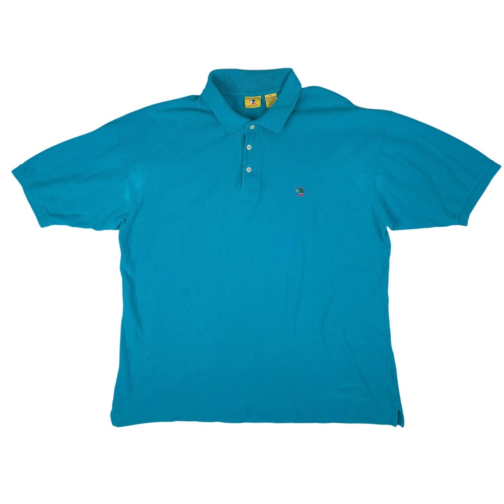 Duck Head Polo Shirt Mens XL Blue 100% Cotton Vintage Embroidered Pique Preppy